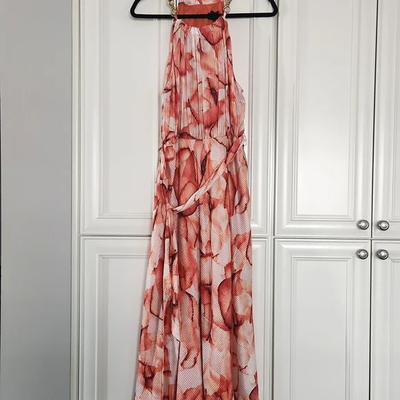 NWT DONNA KARAN | Halter Sleeveless Floral Midi Dress - Picture 7 of 9